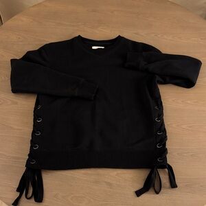 Cotton On Black Sweat shirt with Lace-Up Sides